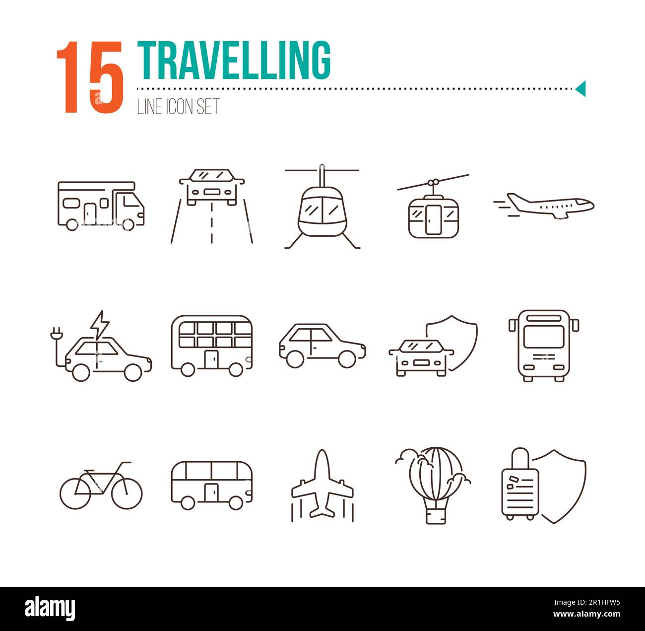 Travelling line icon set Stock Vector Image & Art - Alamy