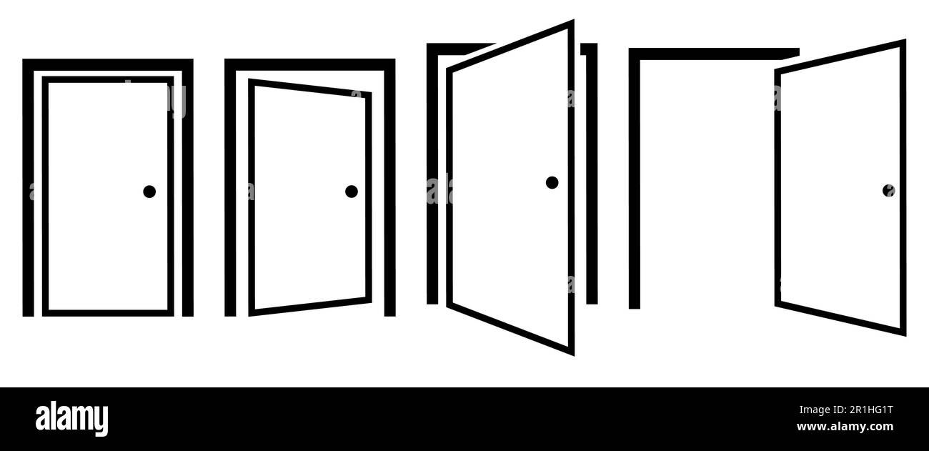 Door line icons. Vector illustration isolated on white background Stock ...