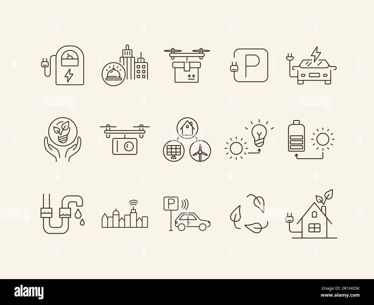 Ecological energy types icons Stock Vector Image & Art - Alamy