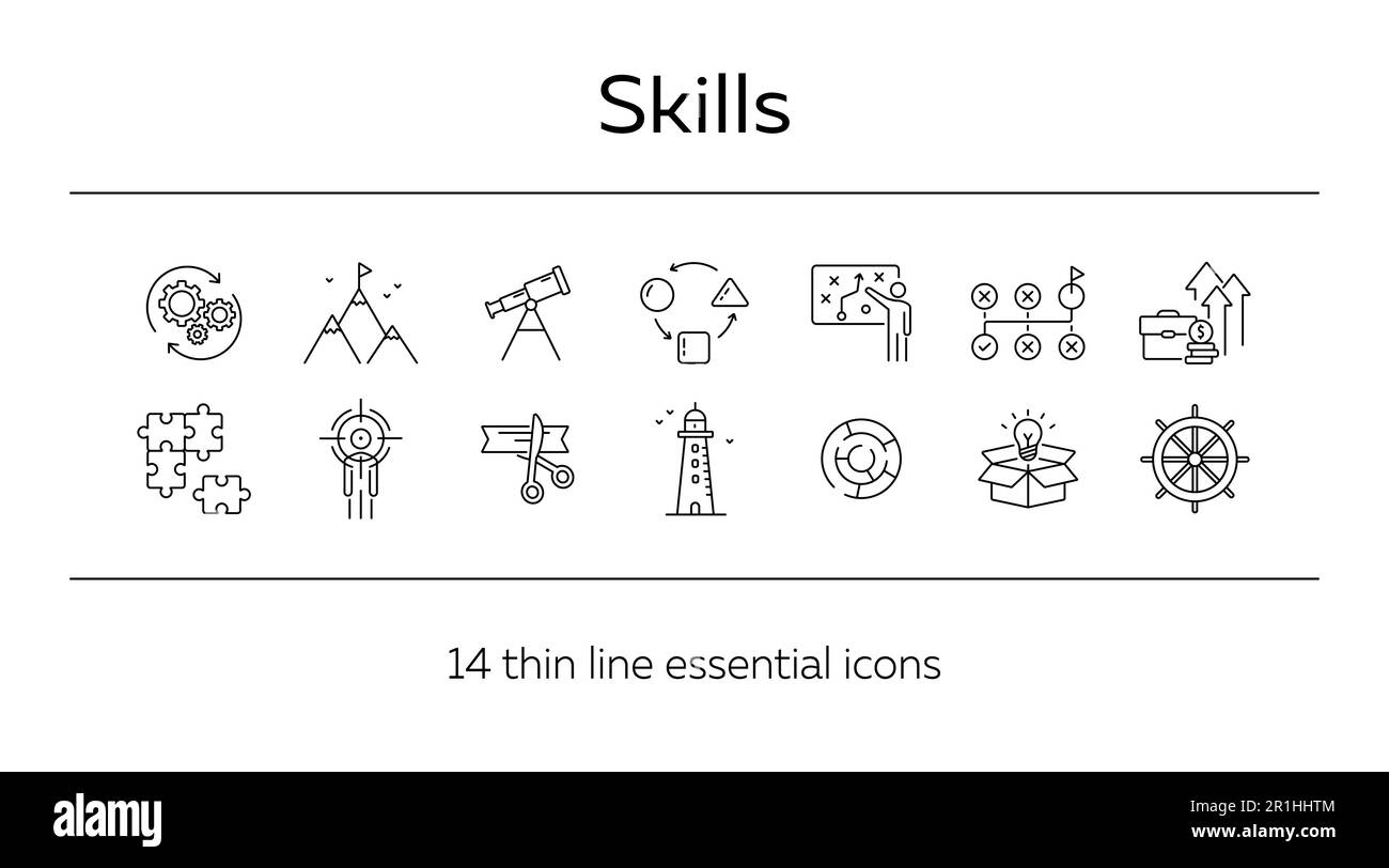 Skills icon set Stock Vector Image & Art - Alamy