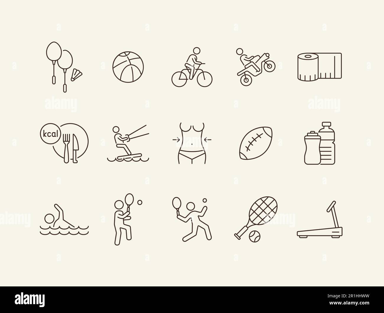 People doing sports line icon set Stock Vector Image & Art - Alamy