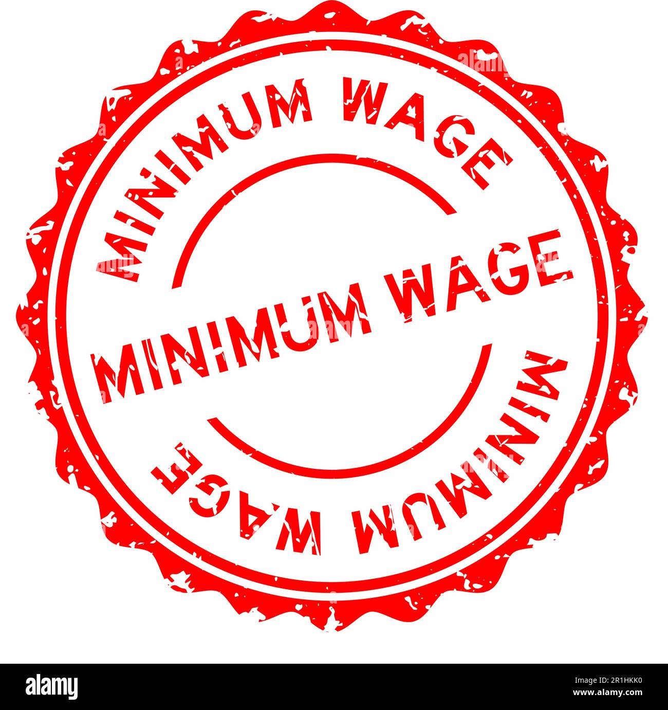 Grunge red minimum wage word round rubber seal stamp on white background Stock Vector Image