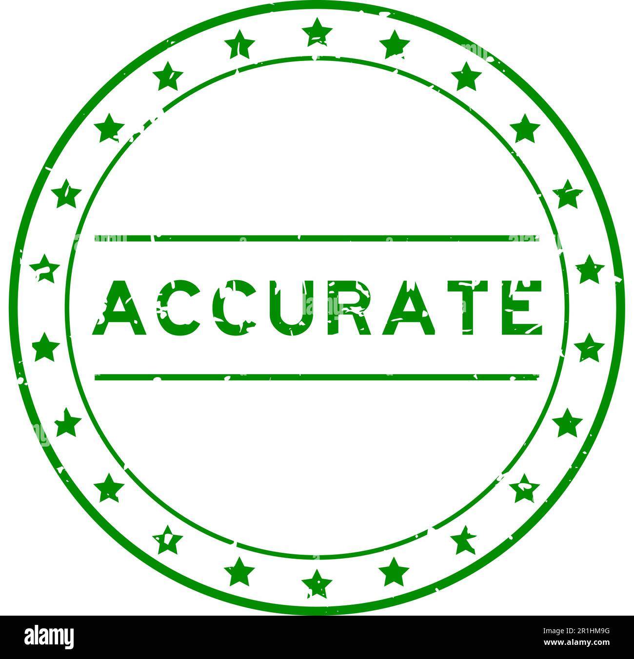 Grunge green accurate word round rubber seal stamp on white background ...