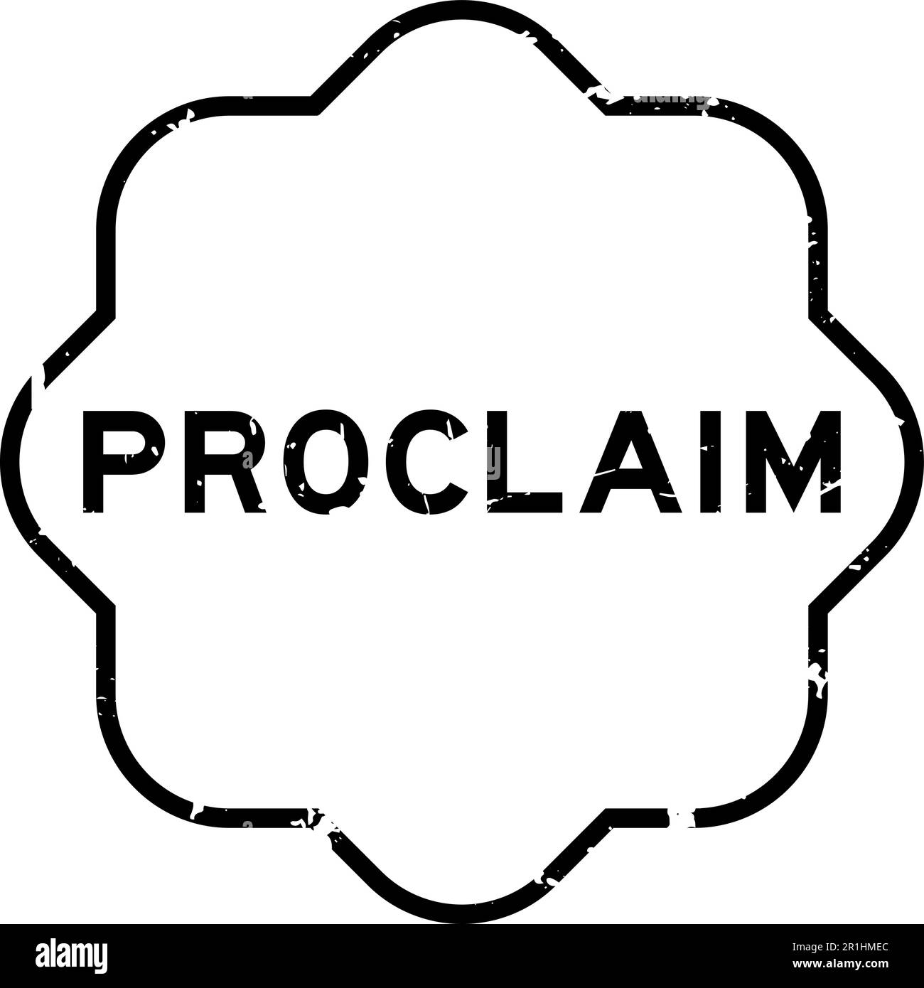 Grunge black proclaim word rubber seal stamp on white background Stock