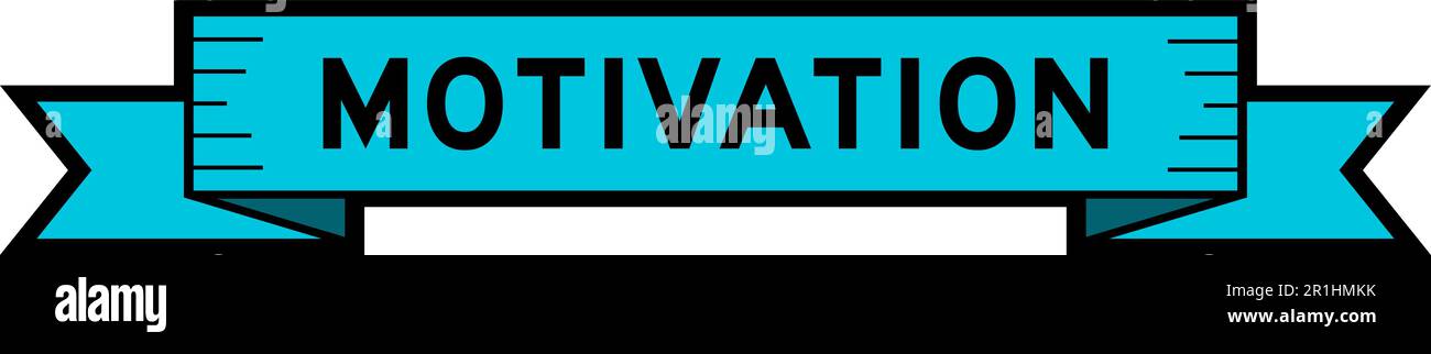 Motivation Ribbon Ribbon label banner with word motivation in blue color on white ...
