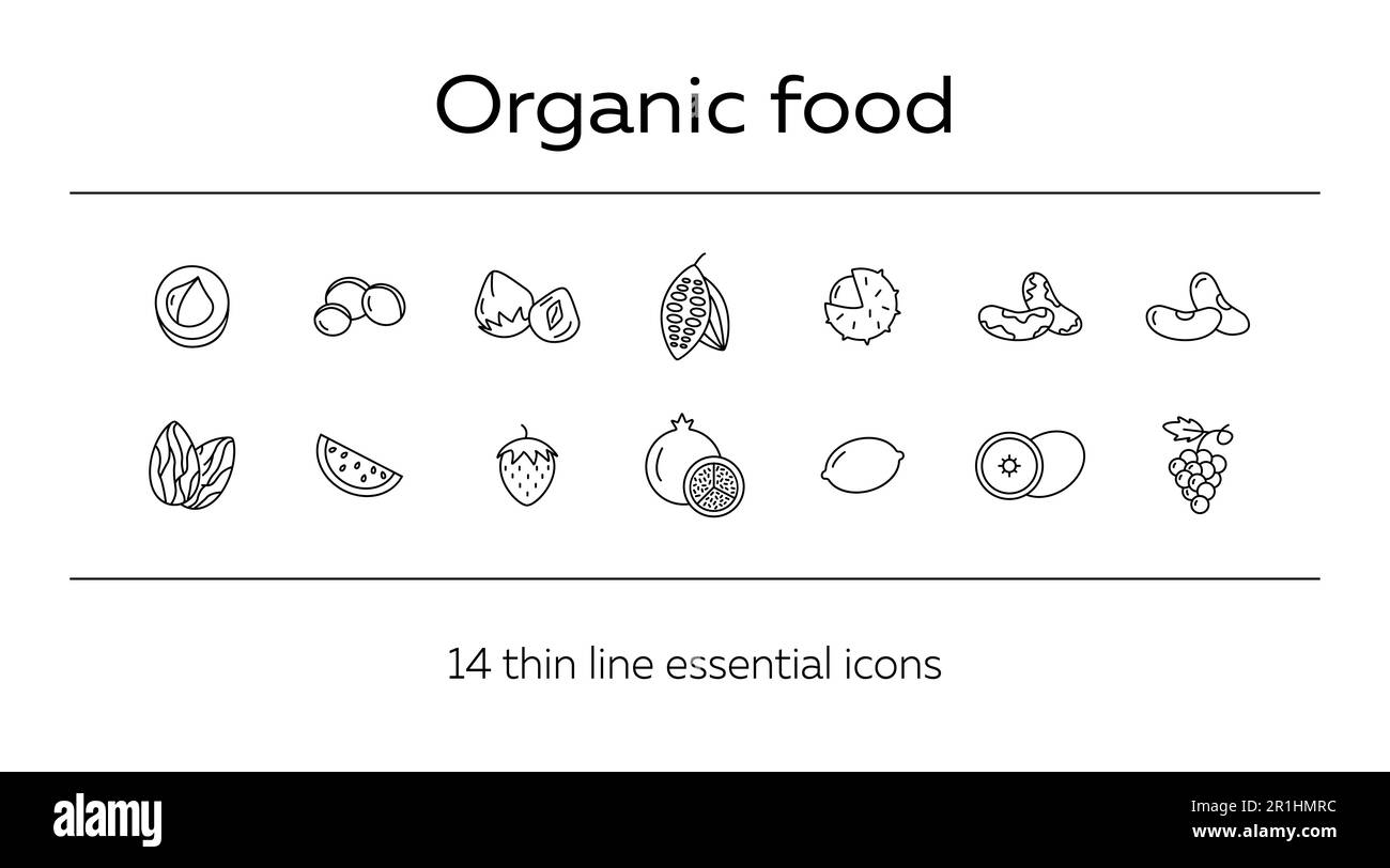Organic food icons Stock Vector