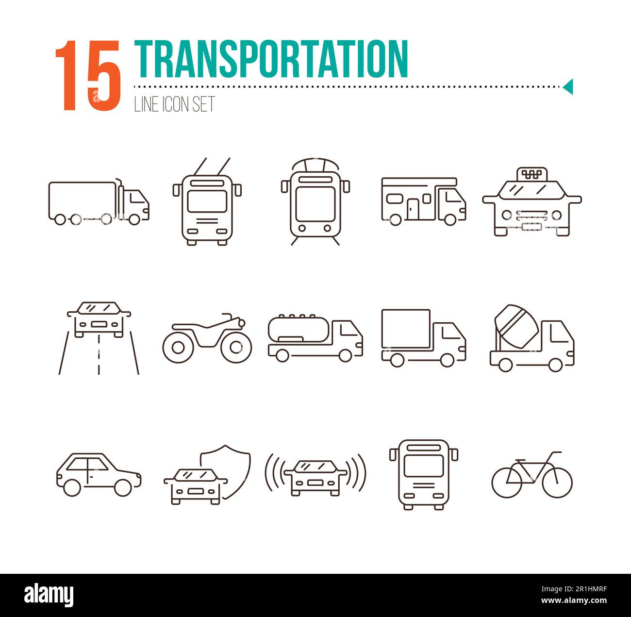 Transportation line icon set Stock Vector Image & Art - Alamy