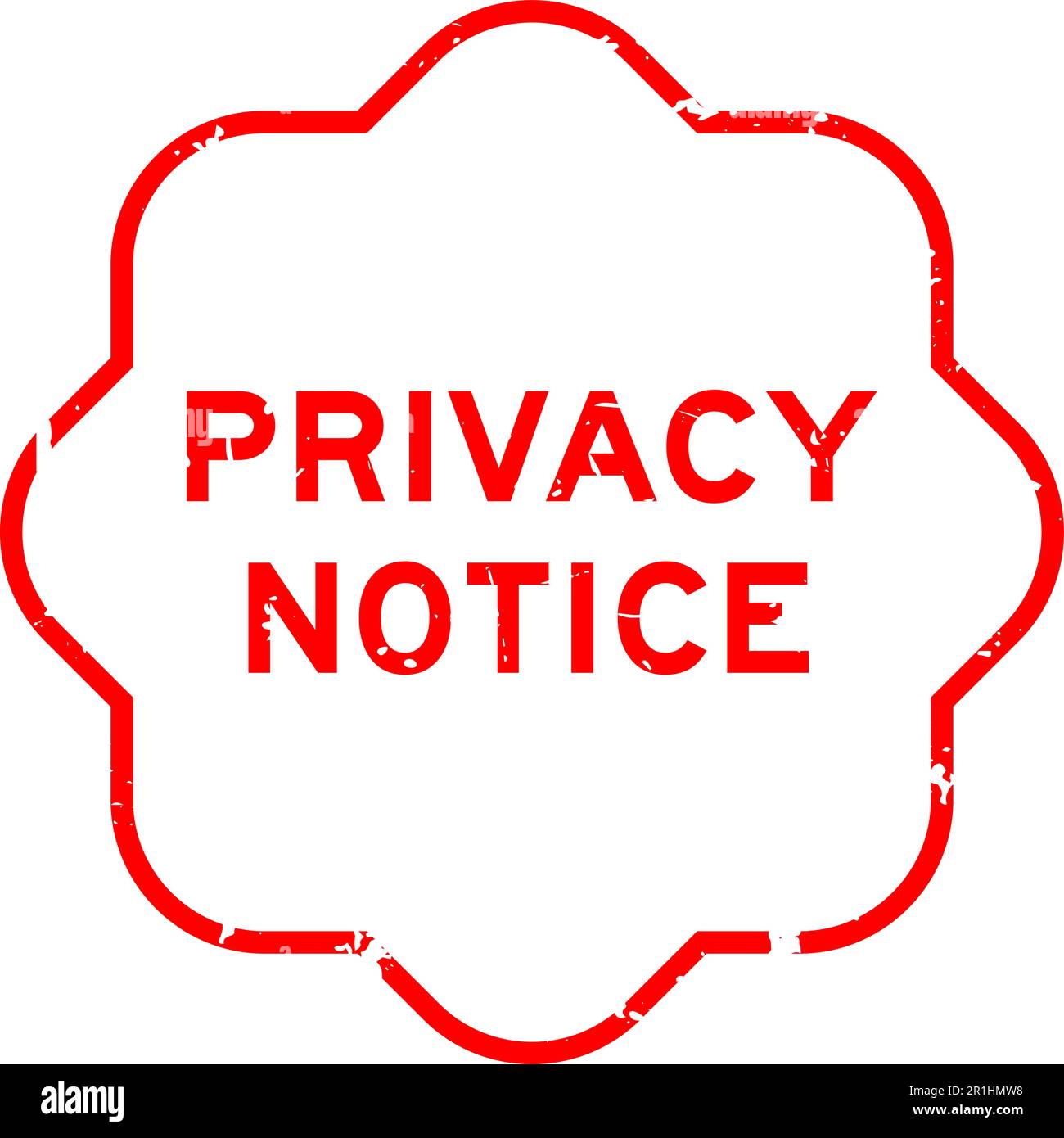 Grunge red privacy notice word rubber seal stamp on white background