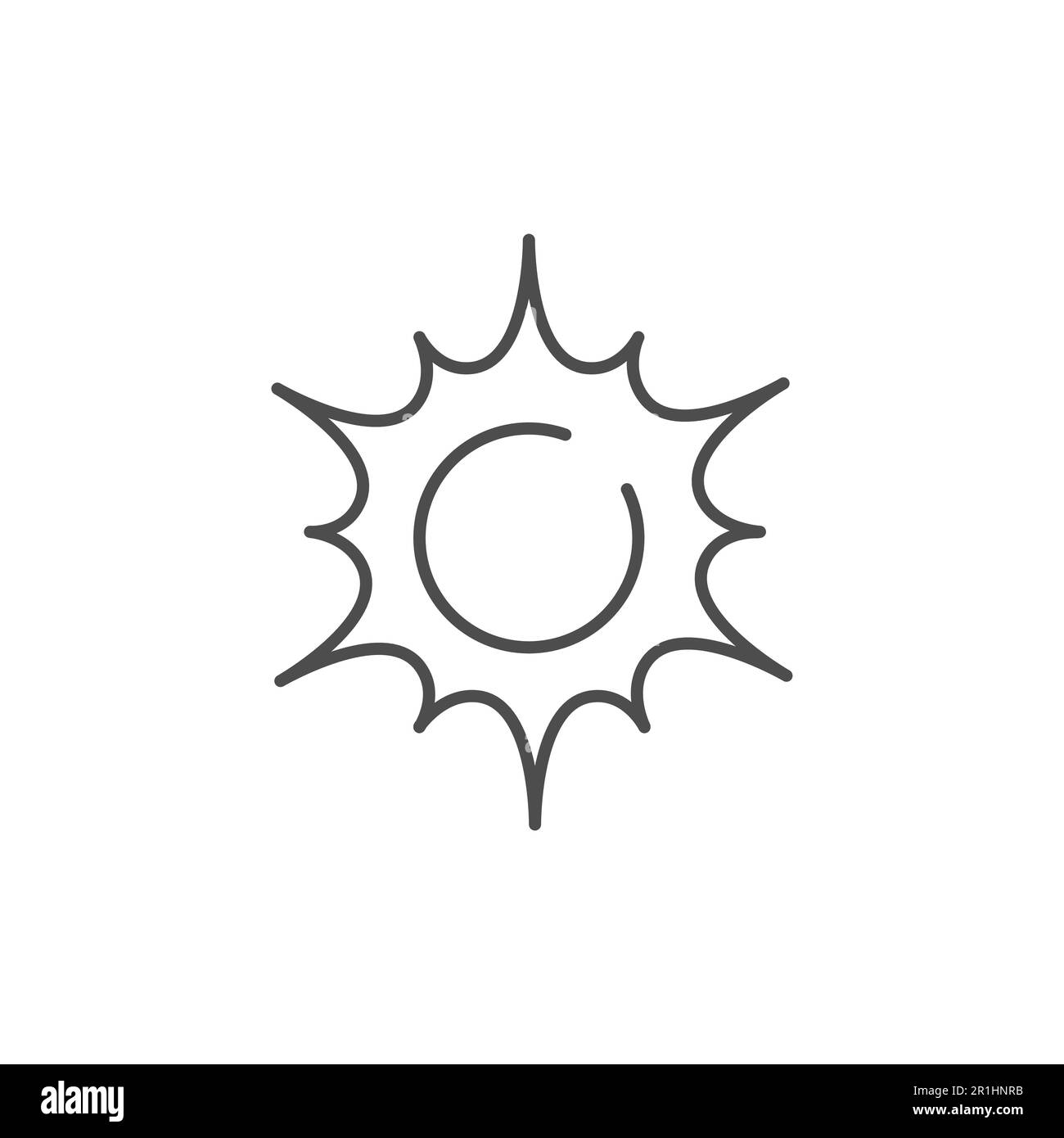 Sun related vector linear icon. Vector outline illustration Isolated on ...