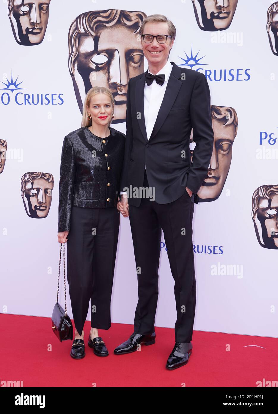 Stephen Merchant and Mircea Monroe attending the Bafta Television Awards 2023 at the Royal Festival Hall, London. Picture date: Sunday May 14, 2023. Stock Photo