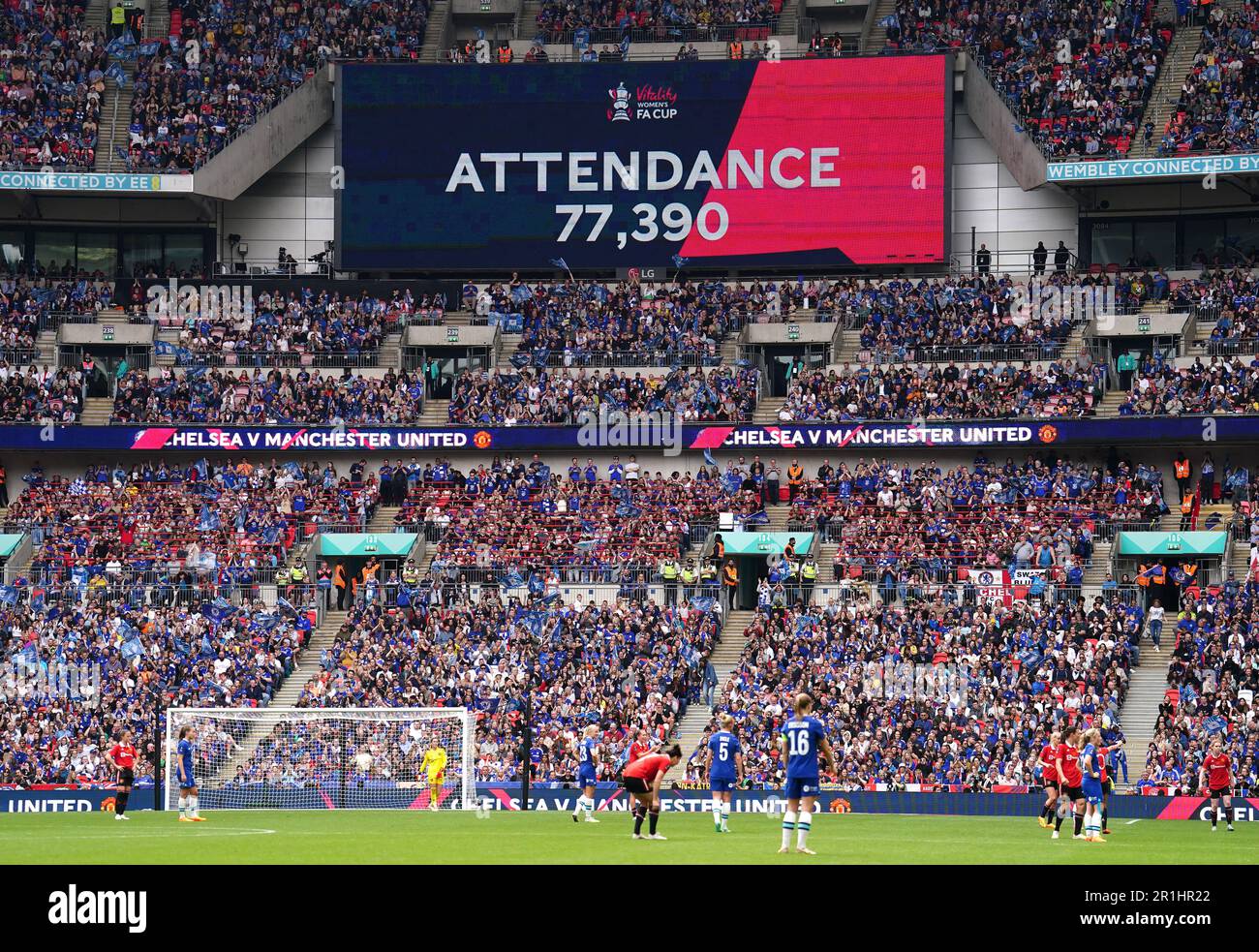 A general view of the big screen showing a recordbreaking attendance