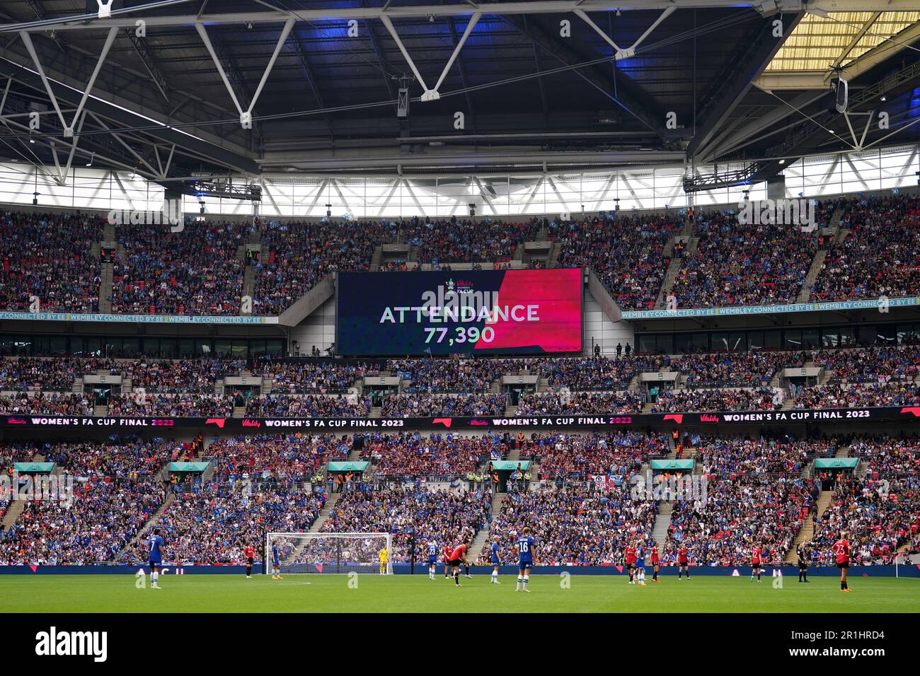 A general view of the big screen showing a recordbreaking attendance