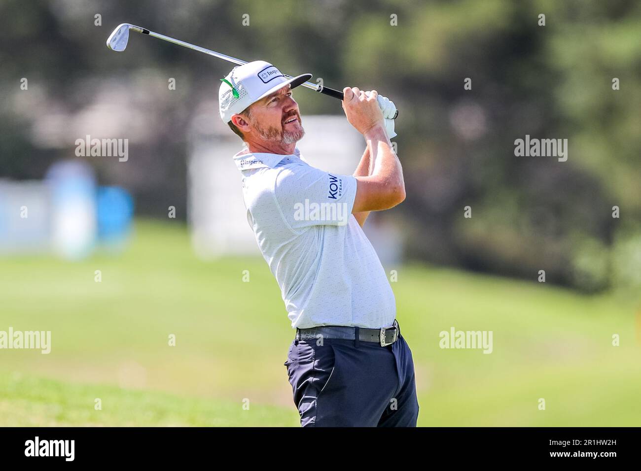 May 13, 2023: Jimmy Walker hits an approach shot on the 3rd hole during the third round of the AT&T Byron Nelson golf tournament at TPC Craig Ranch in McKinney, TX. Gray Siegel/CSM Stock Photo