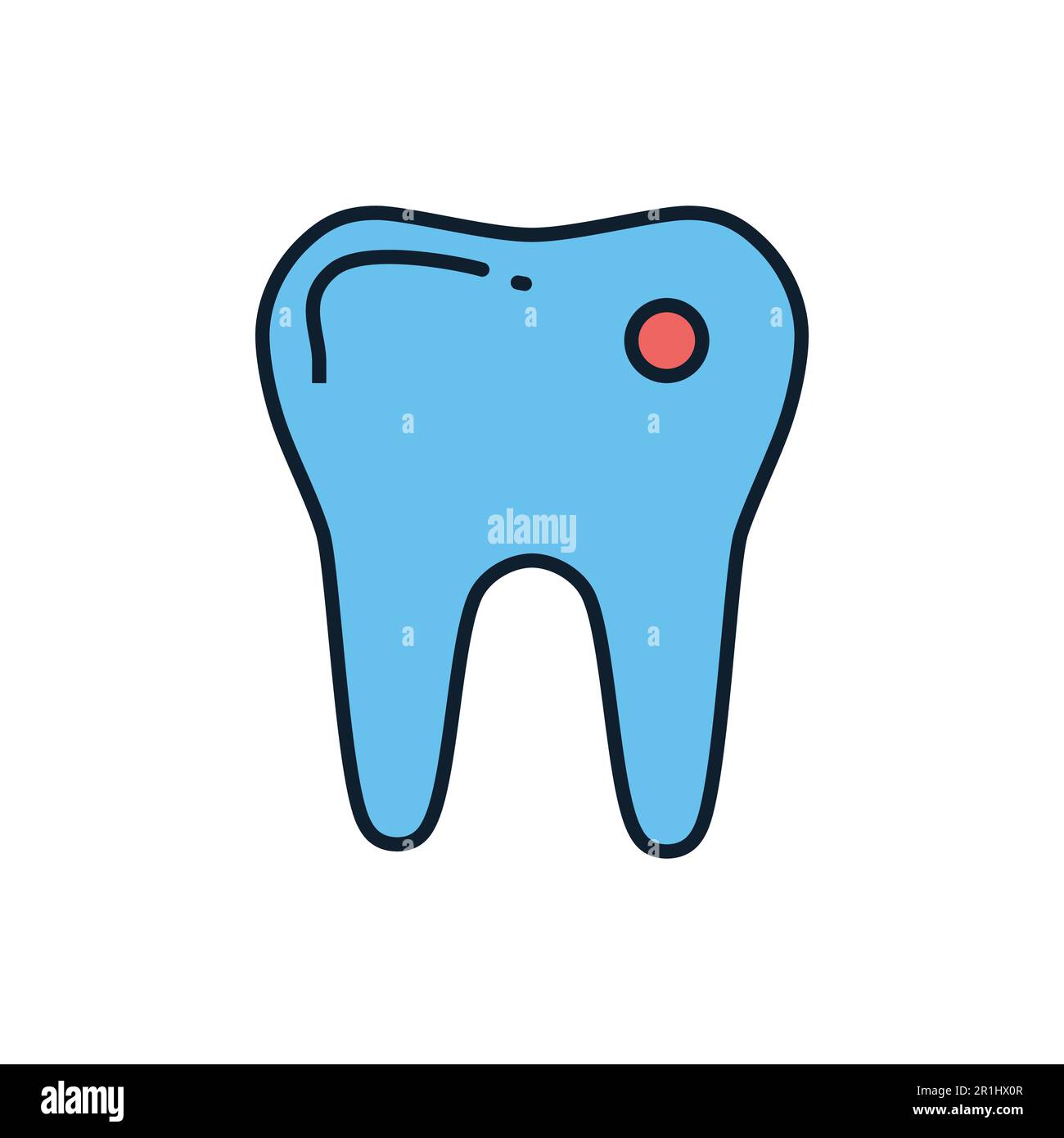 Tooth related vector line icon. Isolated on white background. Vector illustration. Editable stroke Stock Vector