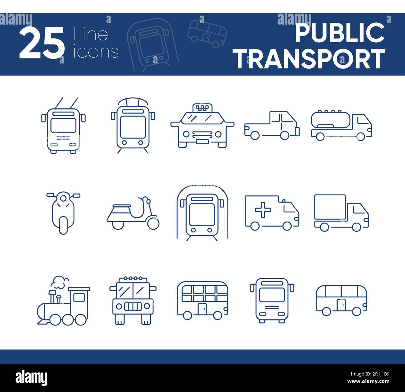 Public transport line icon set Stock Vector Image & Art - Alamy