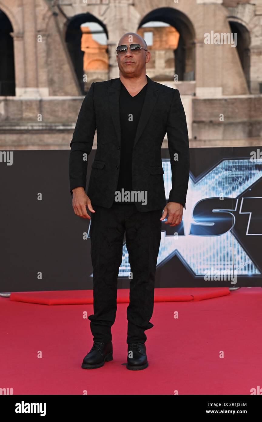 Vin Diesel World Premiere of the movie -Fast X- Rome, Italy. 12th May ...