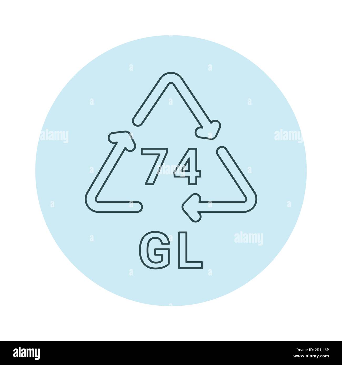 Glass recycling code GL 74 line icon. Consumption code. Editable stroke ...