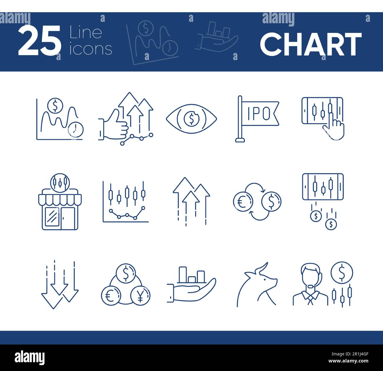 Chart line icon set Stock Vector Image & Art - Alamy