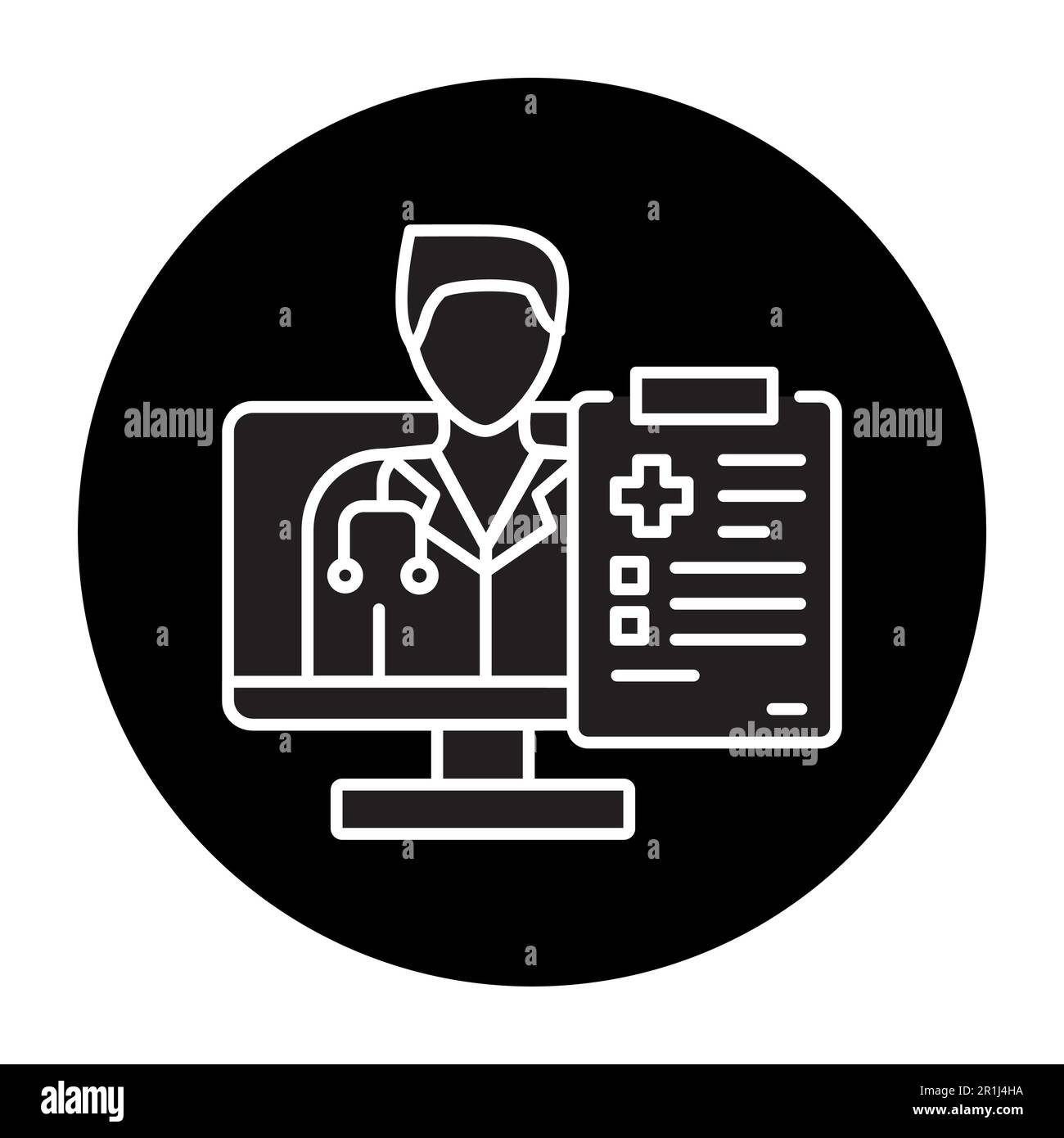 Remote consultation color line icon. Ehealth. Pictogram for web page ...