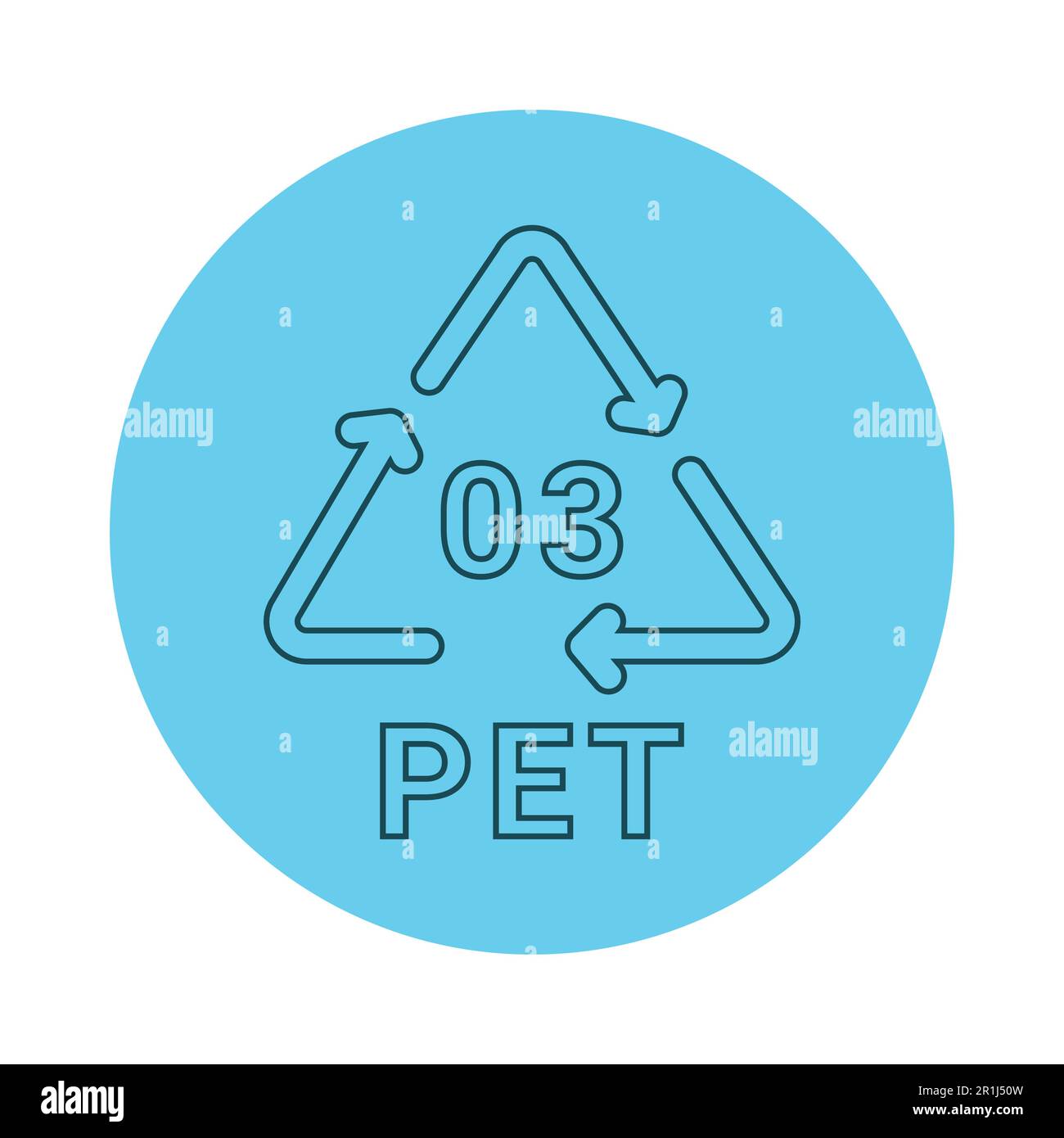 Plastic recycling code PET 03 line icon. Consumption code. Editable