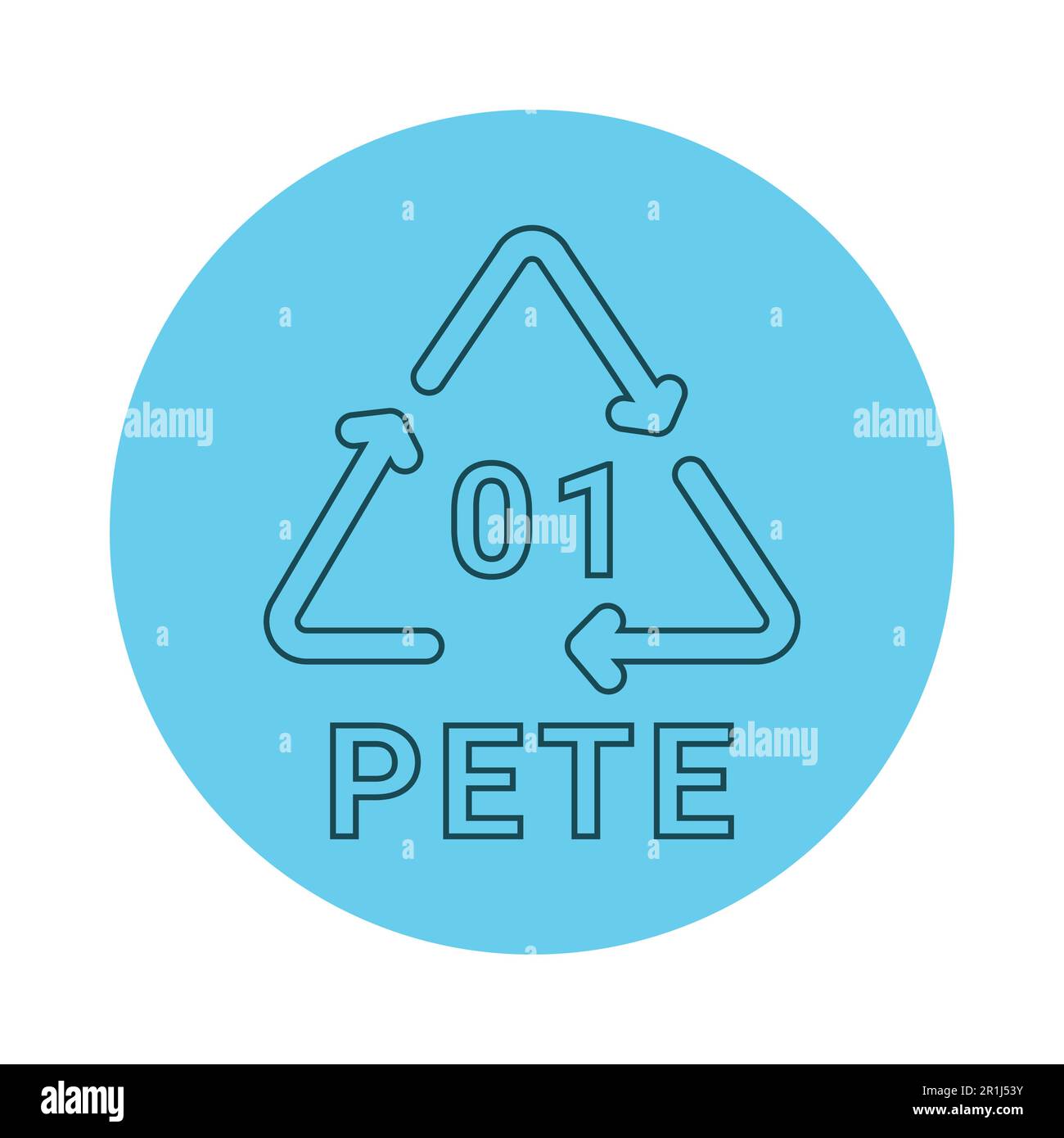 Plastic recycling code PETE line icon. Consumption code. Editable