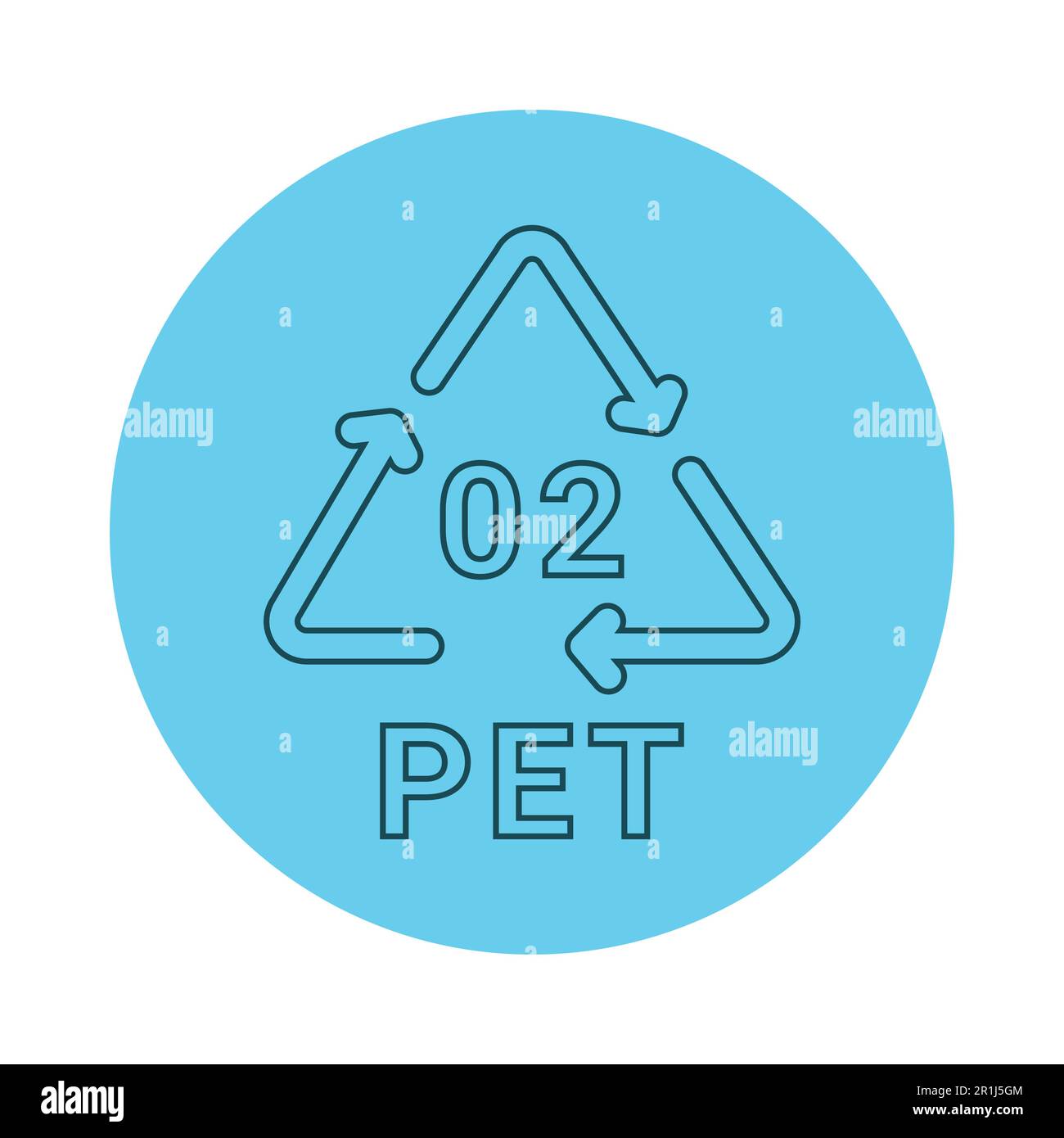 Plastic recycling code PET 02 line icon. Consumption code. Editable