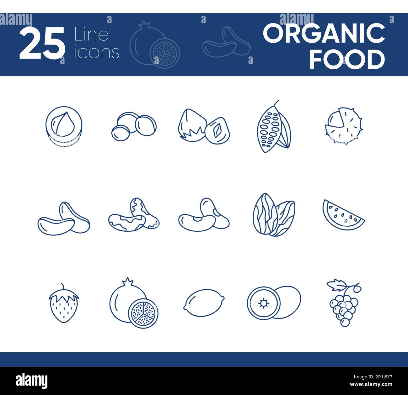 Organic food icons Stock Vector Image & Art - Alamy