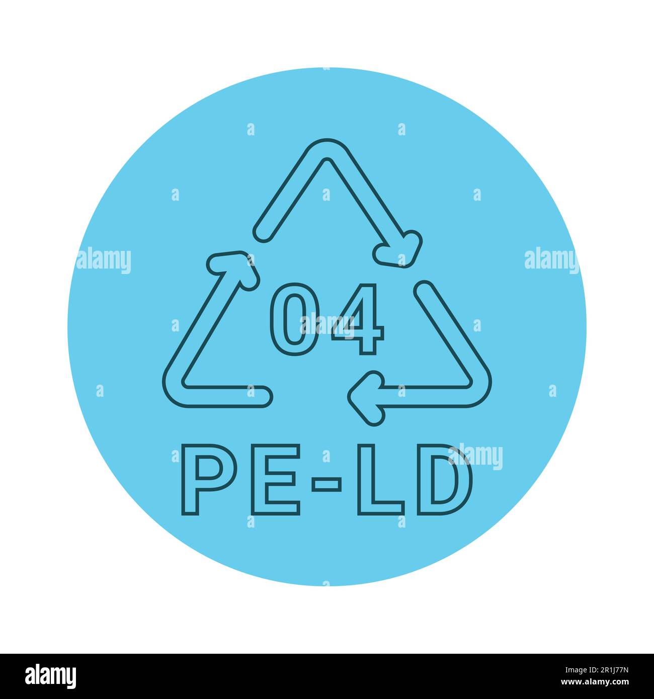 Plastic recycling code PELD 04 line icon. Consumption code. Editable
