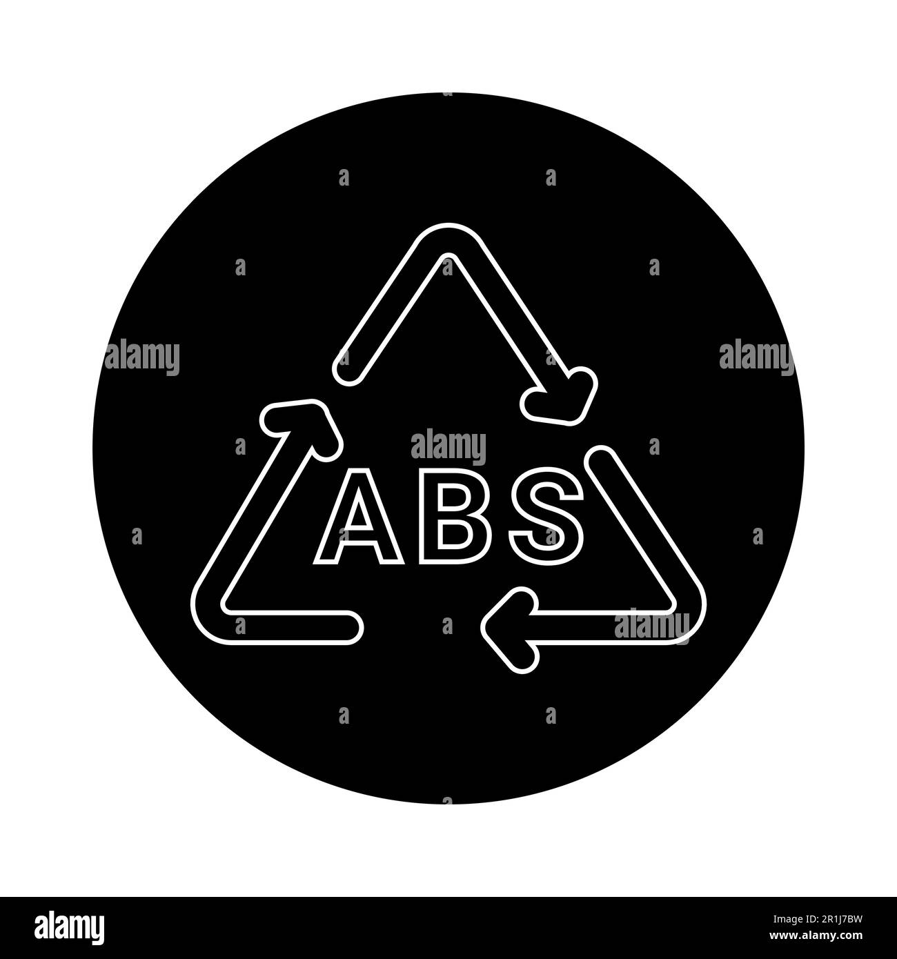 Plastic recycling code ABS line icon. Consumption codes for plastic
