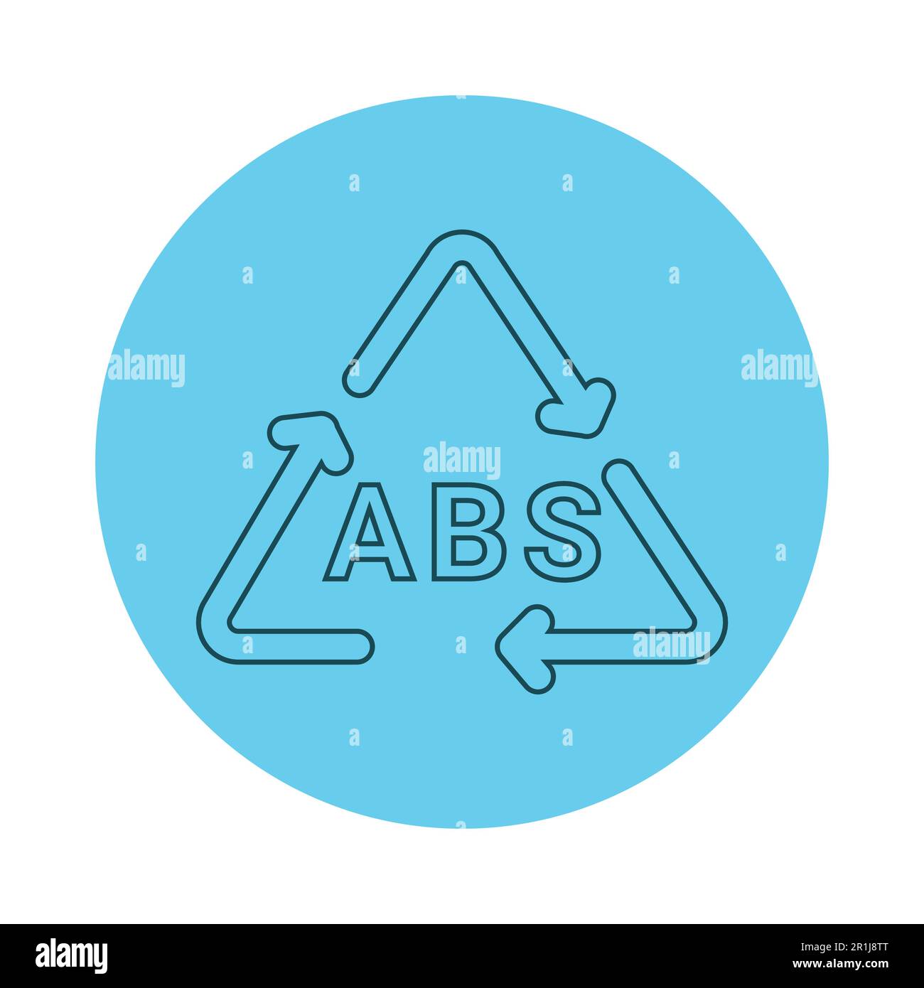 Plastic recycling code ABS line icon. Consumption codes for plastic