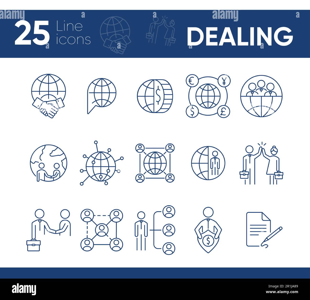 Dealing line icon set Stock Vector Image & Art - Alamy