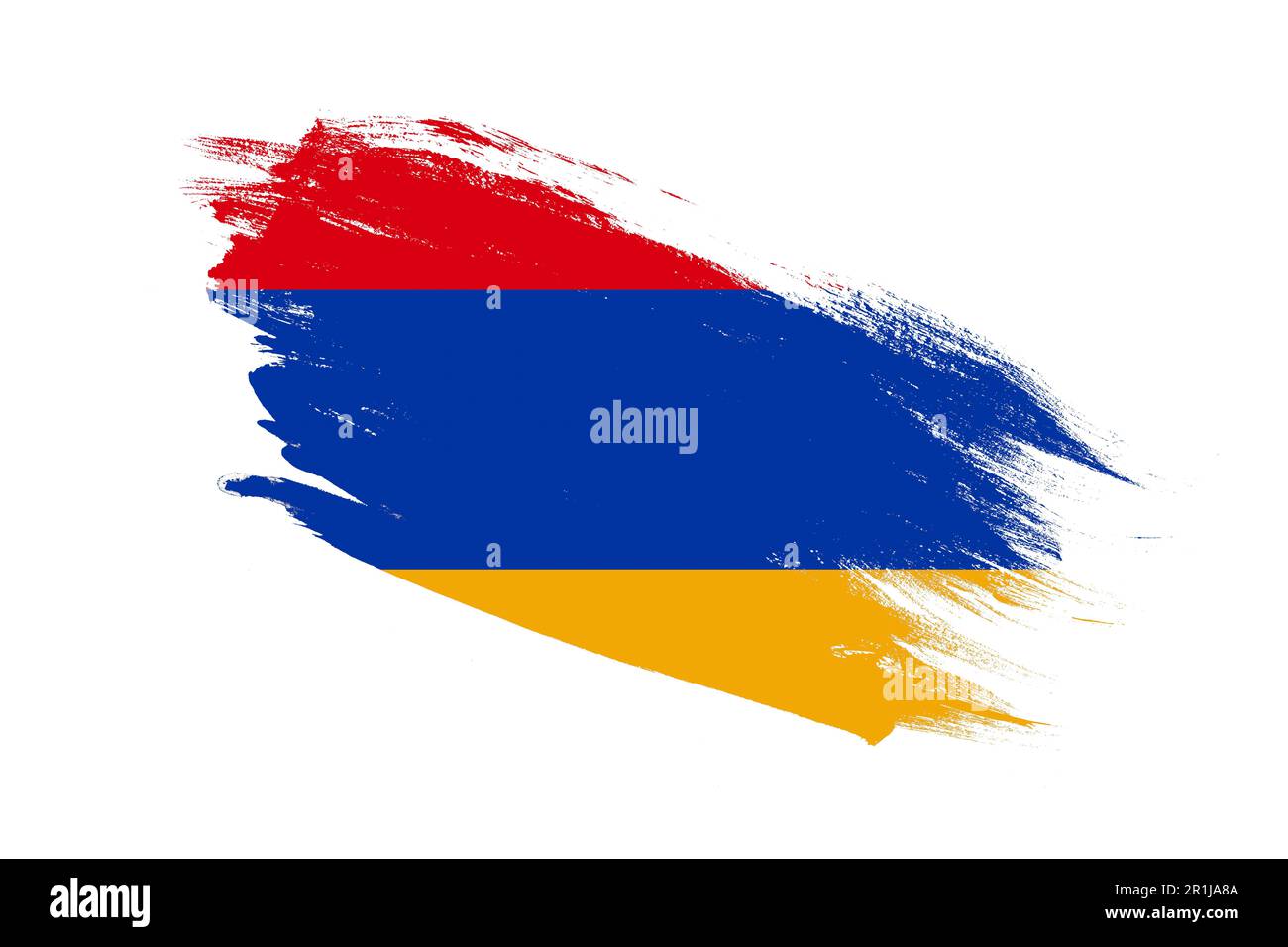 Armenia flag with stroke brush painted effects on isolated white ...