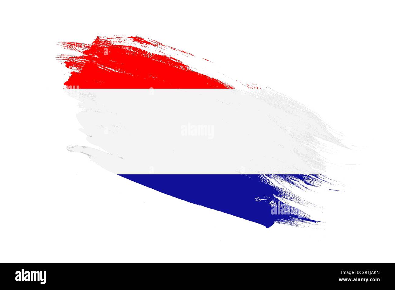 Croatia flag with stroke brush painted effects on isolated white background Stock Photo