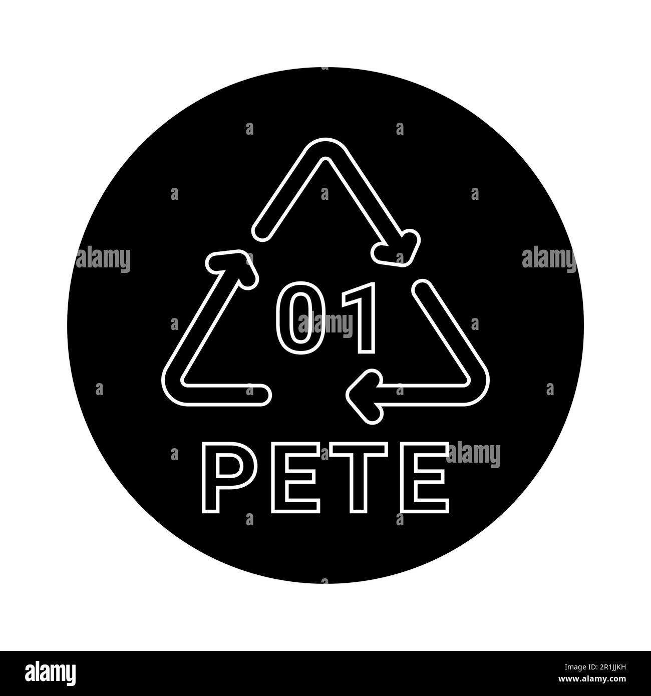 Plastic recycling code PETE line icon. Consumption code. Editable