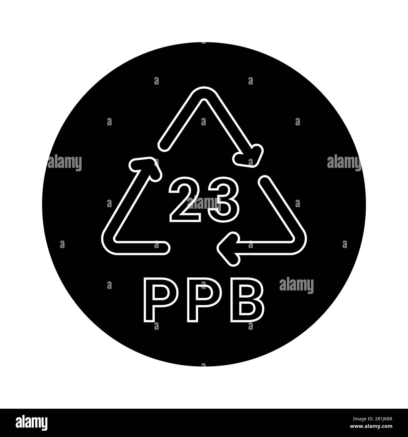 Paper recycling code PPB 23 line icon. Consumption code. Editable
