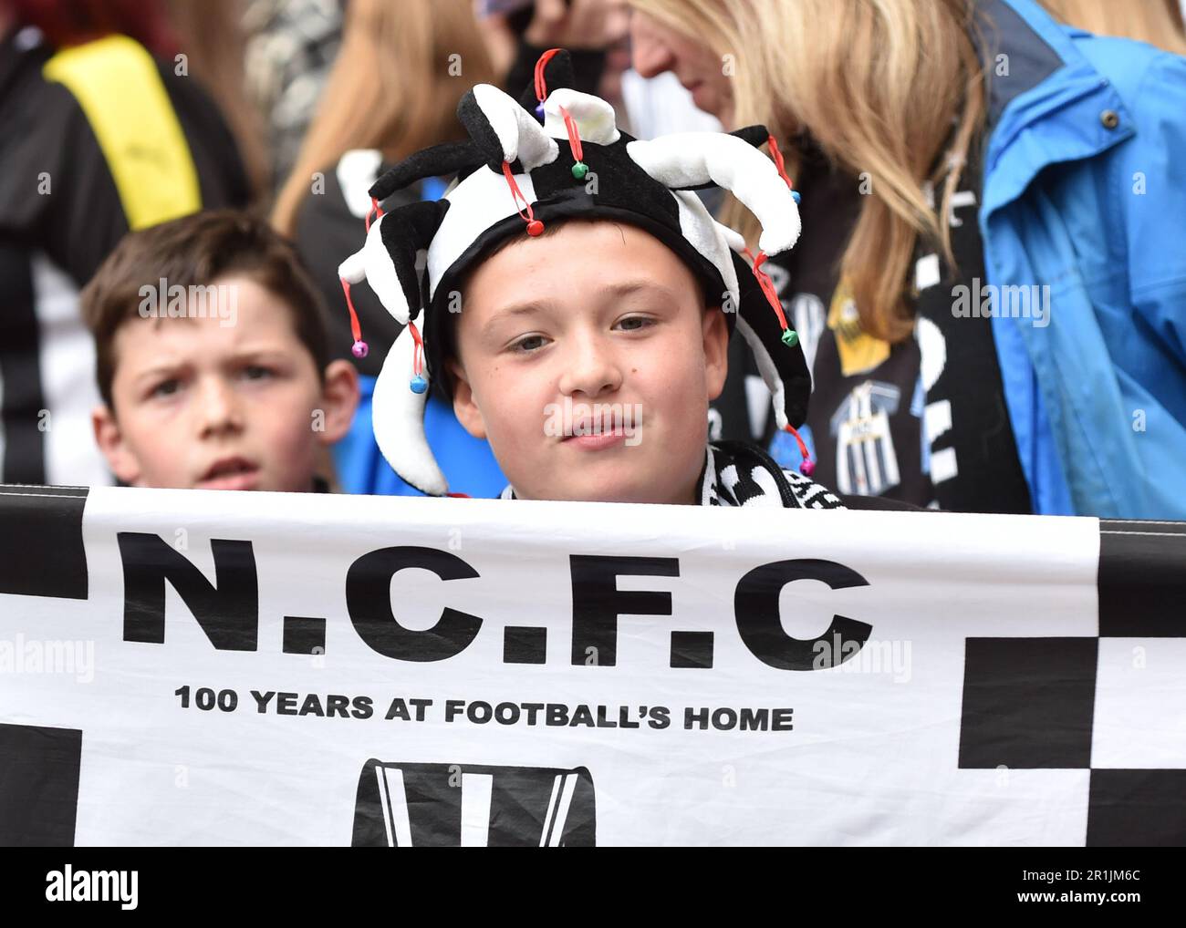 Wembley Stadium, London, UK. 13 May 2023 at 1530hrs. Notts County FC v Chesterfield FC - Vanarama National League Play Off Final.  Notts County Fans.  Picture: Mark Dunn/Alamy, Stock Photo