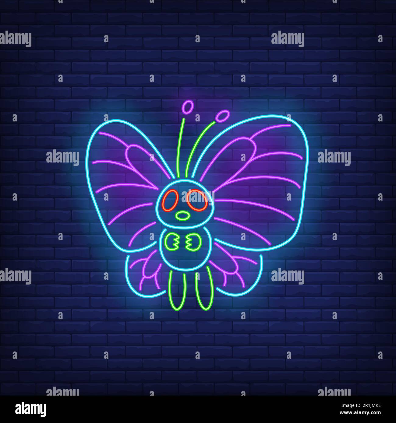 Cartoon butterfly neon sign Stock Vector Image & Art Alamy