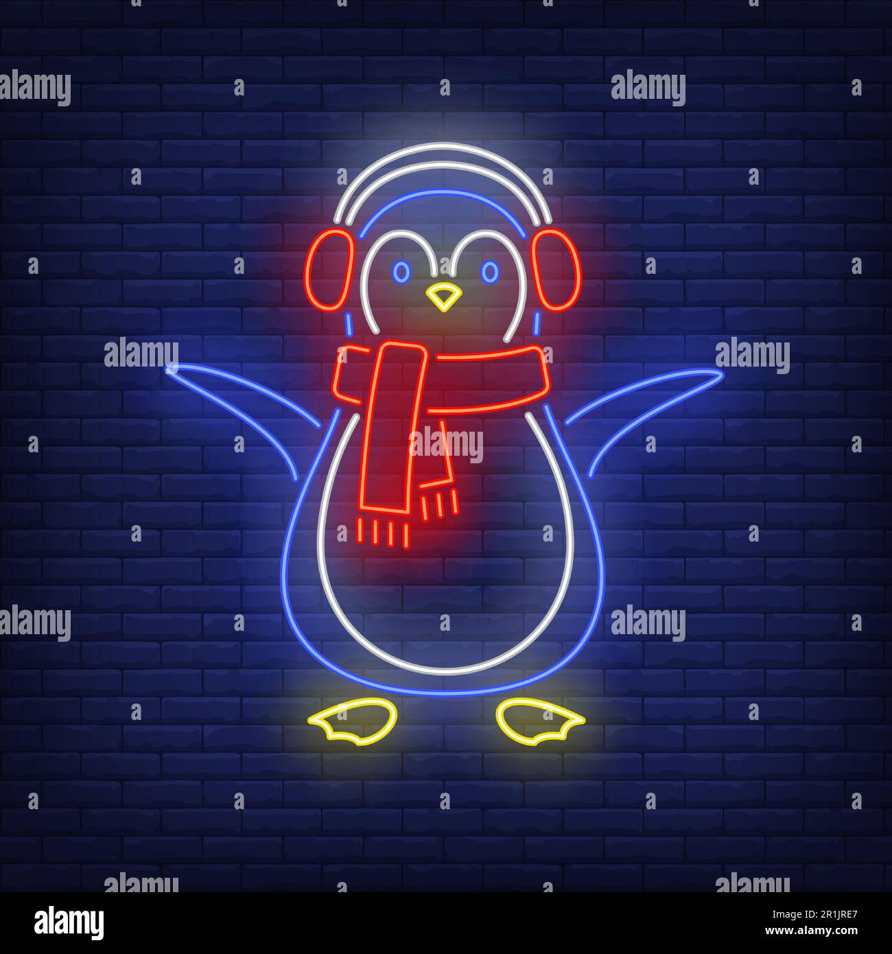 Winter penguin neon sign Stock Vector Image & Art Alamy