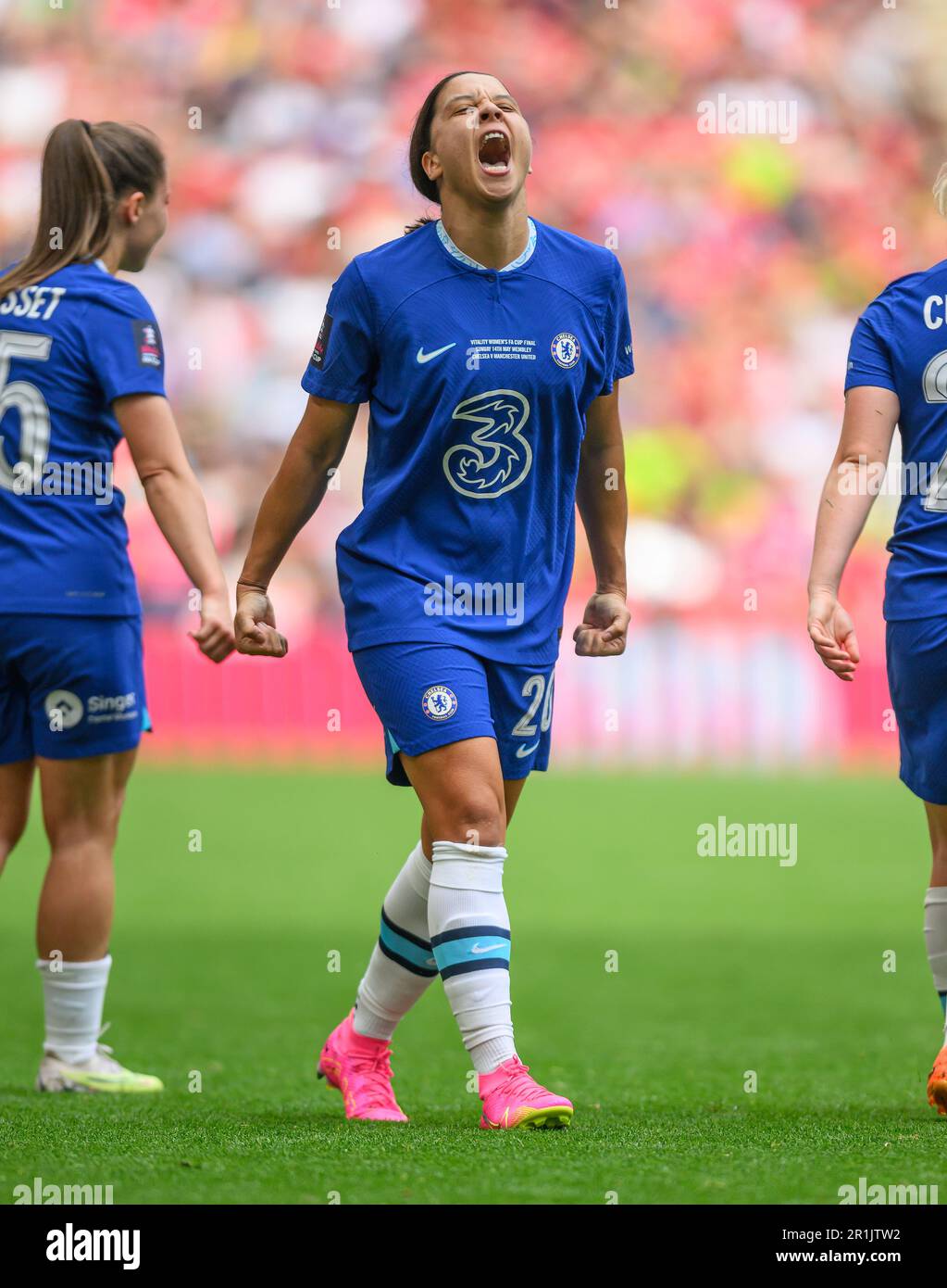 London, UK. 14th May, 2023. 14 May 2023 - Chelsea v Manchester United - Vitality Women's FA Cup - Final - Wembley Stadium Chelsea's Sam Kerr during the Vitality Women's FA Cup final match at Wembley Stadium, London. Picture Credit: Mark Pain/Alamy Live News Stock Photo