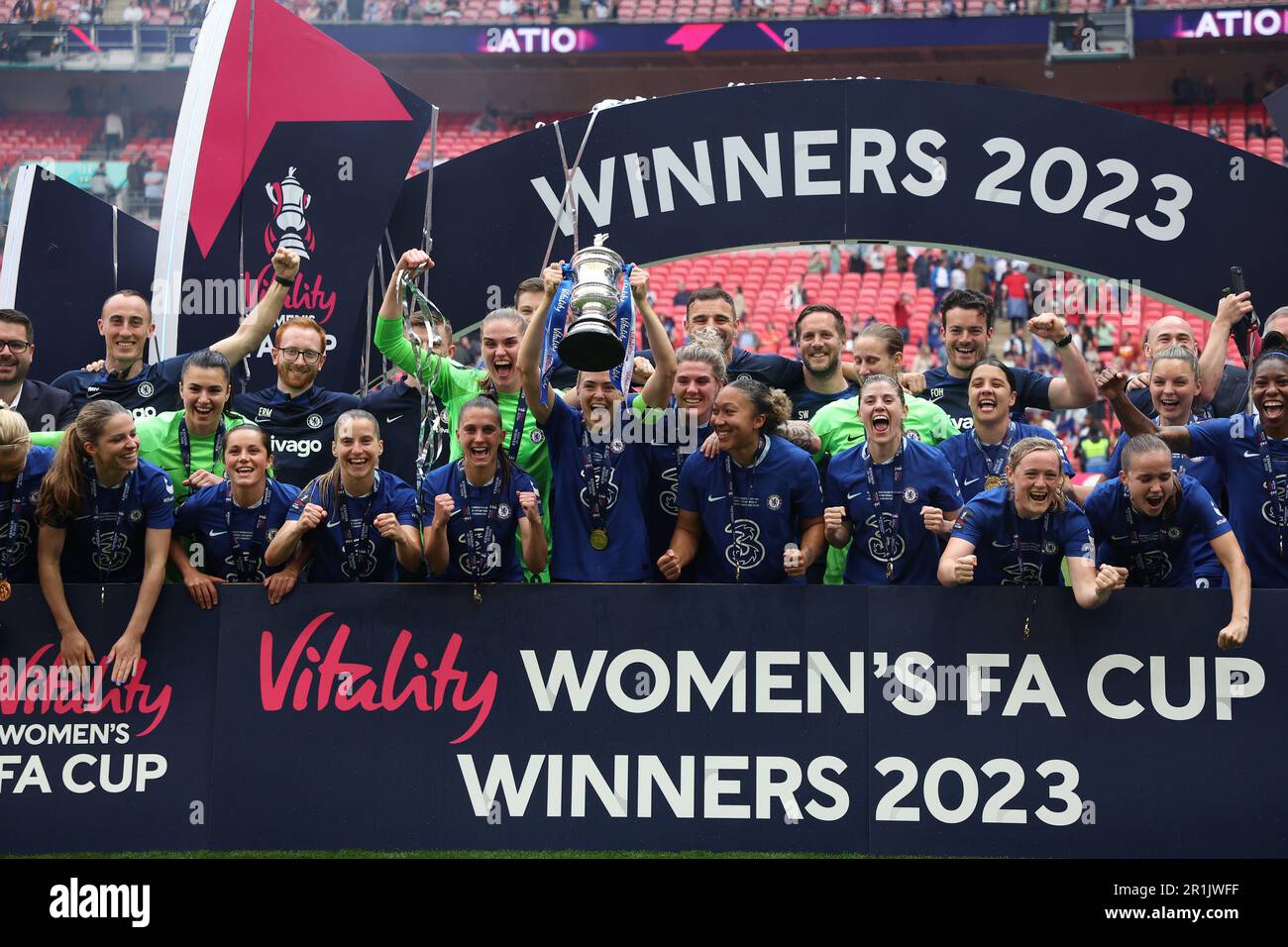 Wembley Stadium, London, UK. 14th May, 2023. Womens FA Cup Final Football, Chelsea versus