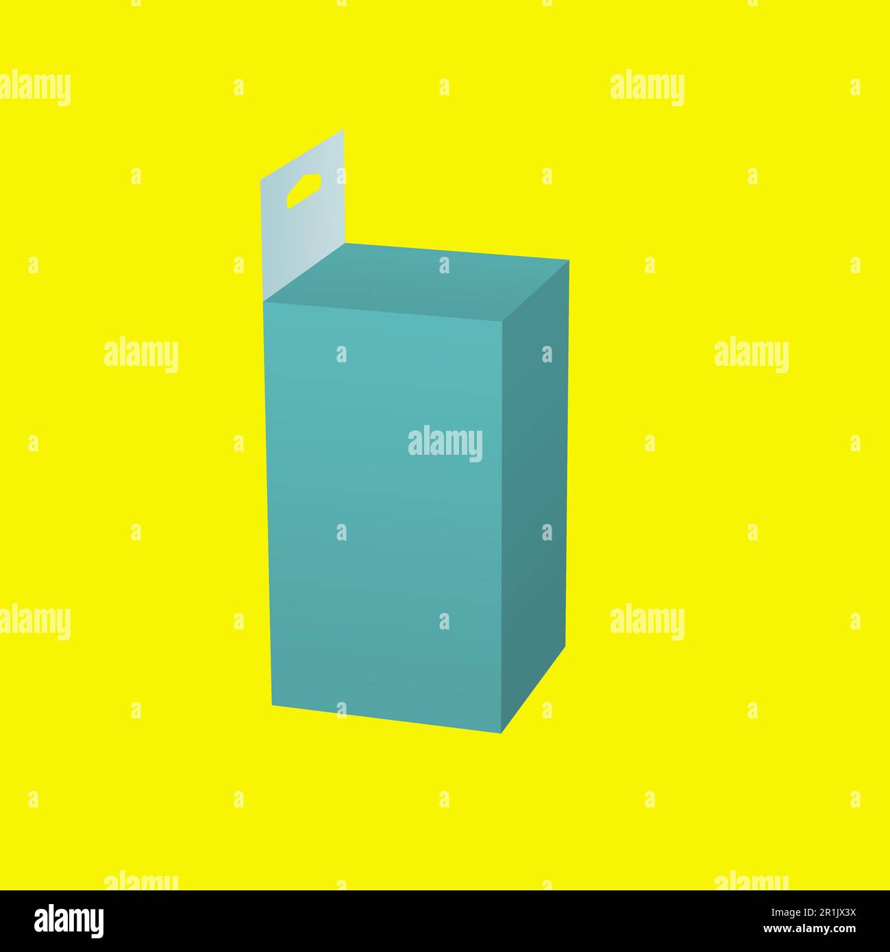 3D green medicine hanging box isolated on yellow background. suitable for your design element. Stock Photo