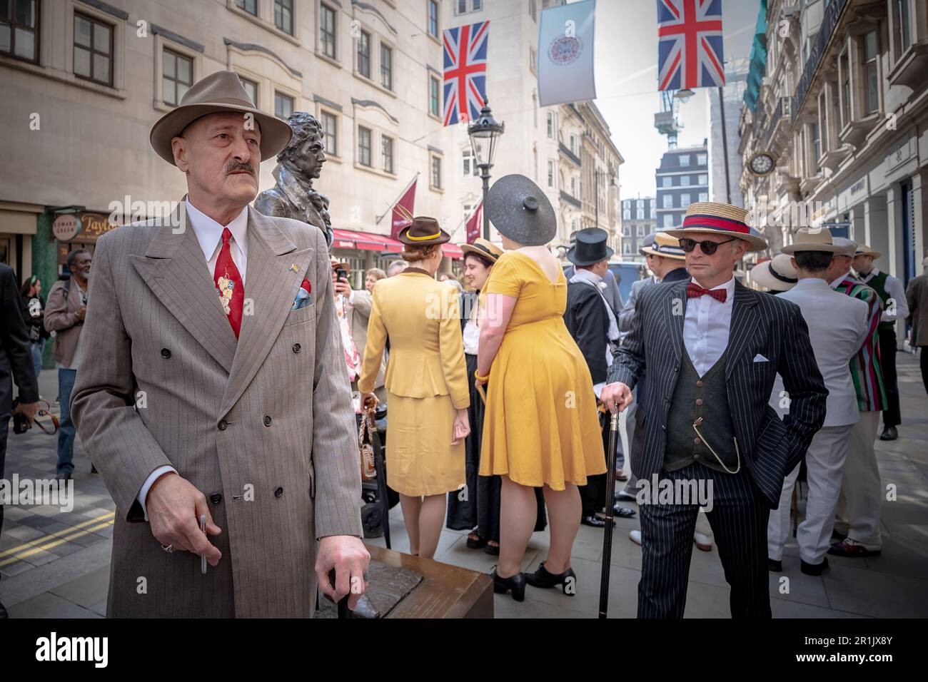 London, UK. 14th May 2023. The Grand Flaneur Walk. Impeccably dressed ...