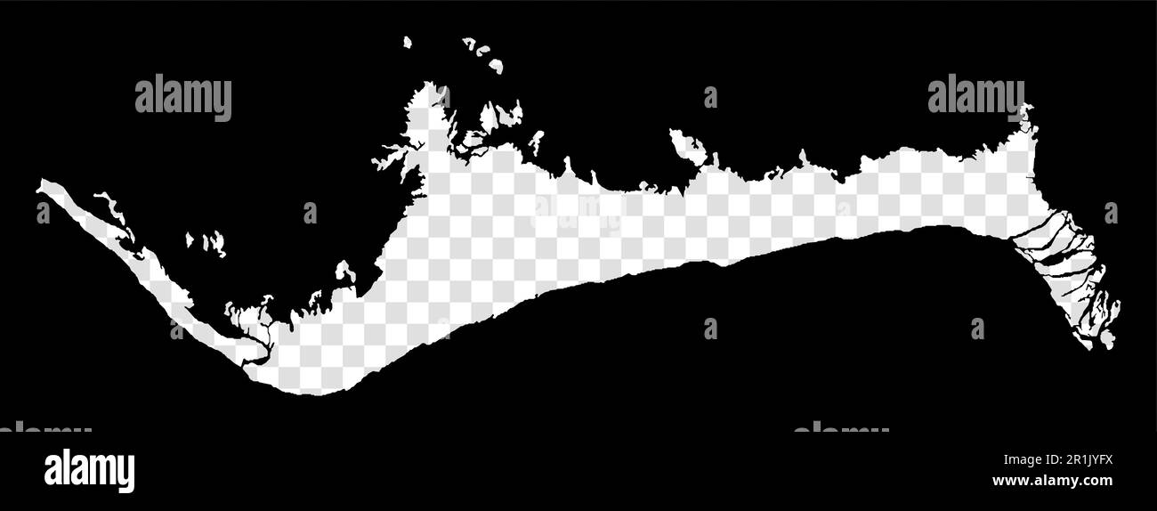 Stencil map of Grand Bahama. Simple and minimal transparent map of Grand Bahama. Black rectangle with cut shape of the island. Artistic vector illustr Stock Vector