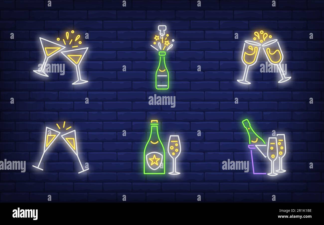 Christmas toast neon sign set Stock Vector Image & Art Alamy