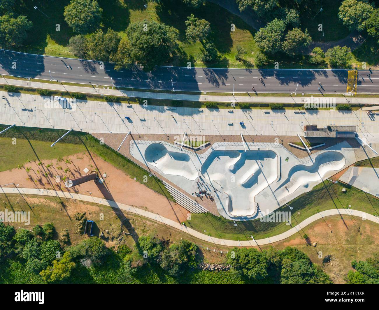 Aerial view of Skate park in Porto Alegre, Rio Grande do Sul, Brazil Stock Photo