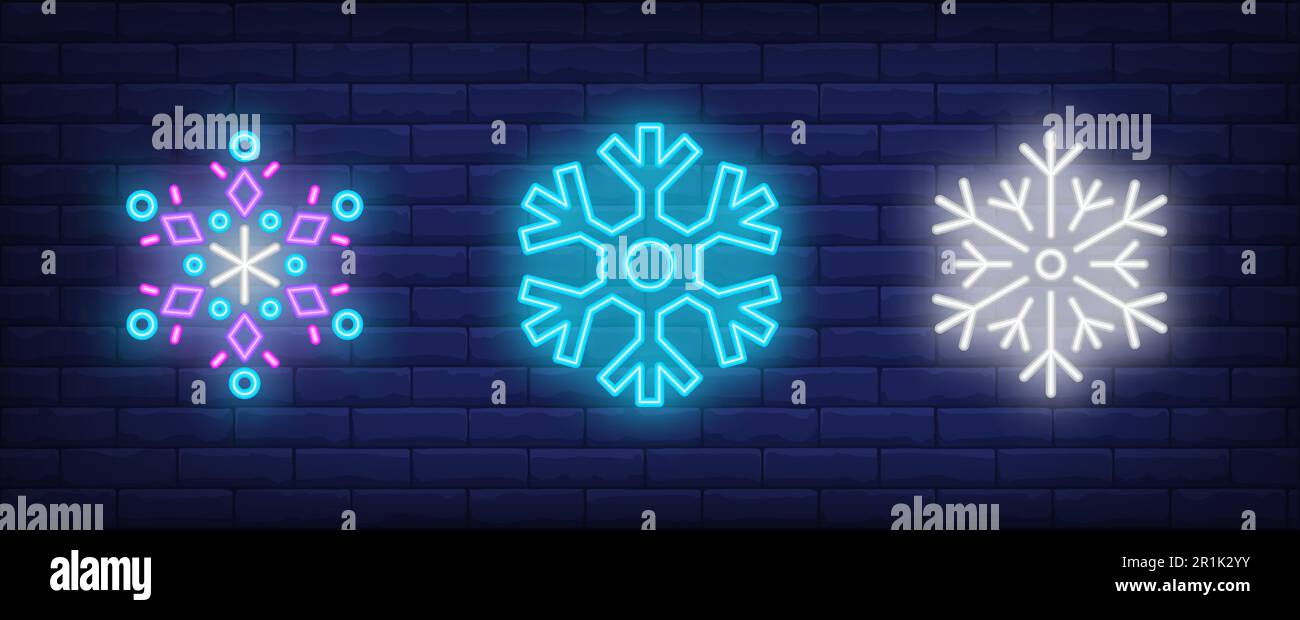 Snowfalls sign set Stock Vector