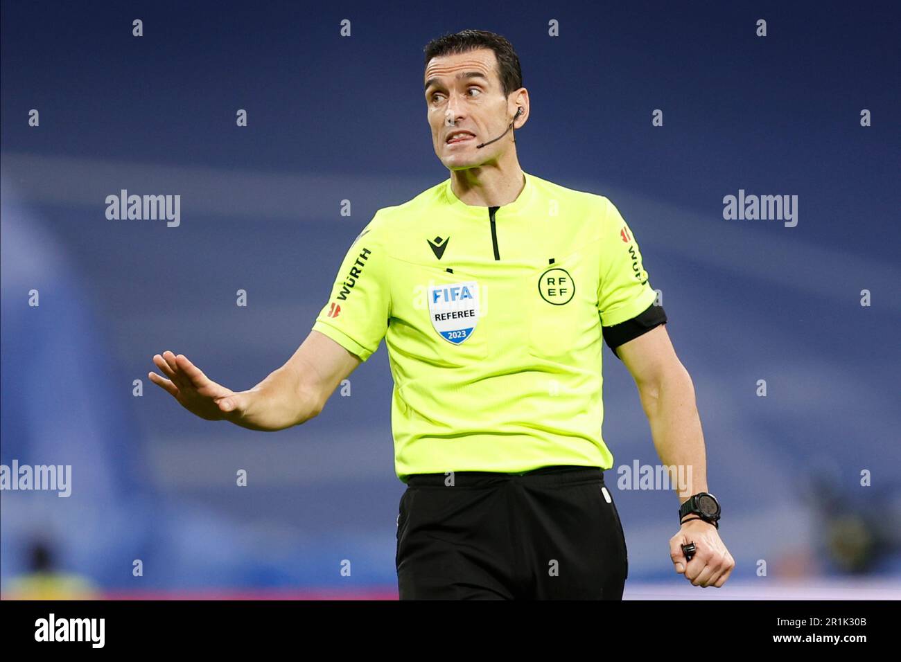 Madrid, Spain. 13th May, 2023. Referee Juan Martinez Munuera during the ...