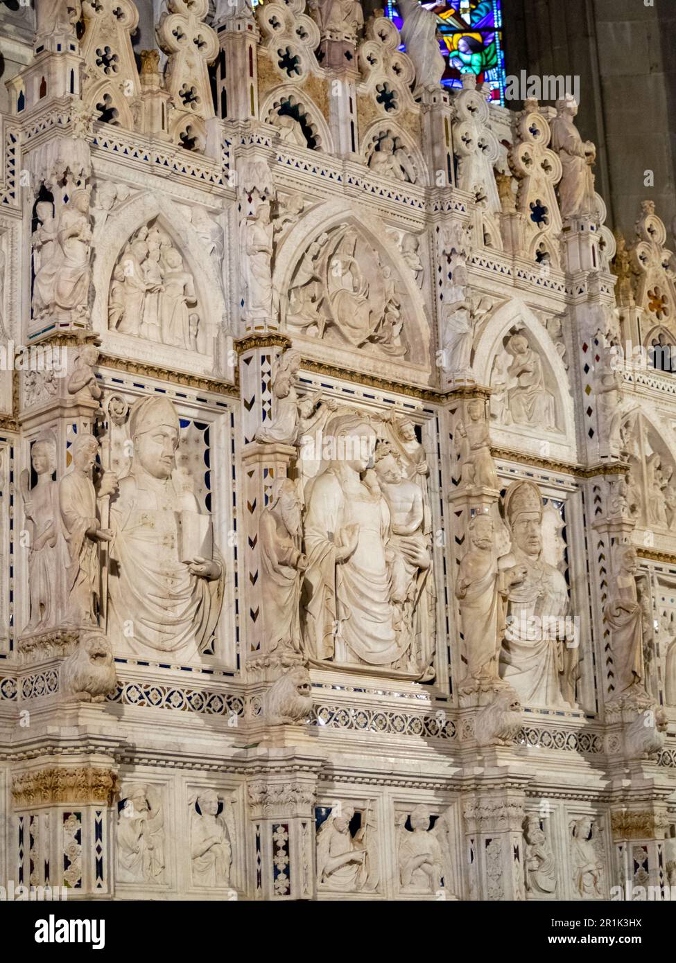Arezzo Cathedral presbytery Arch of Saint Donatus front view detail Stock Photo Alamy
