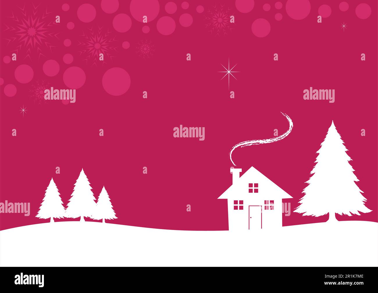 Illustration of a house during wintertime, suitable for christmas theme Stock Vector