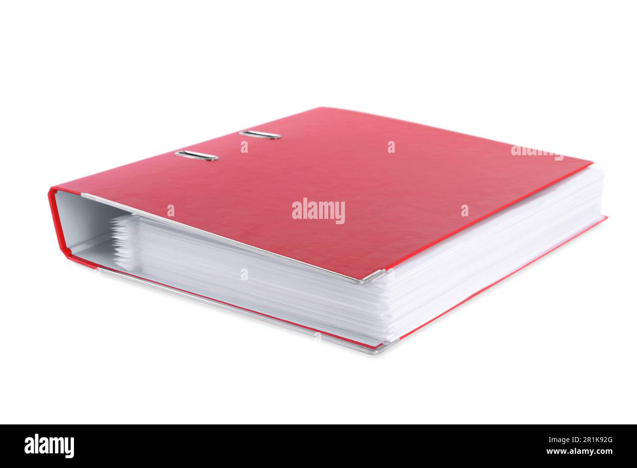 One red office folder isolated on white Stock Photo - Alamy